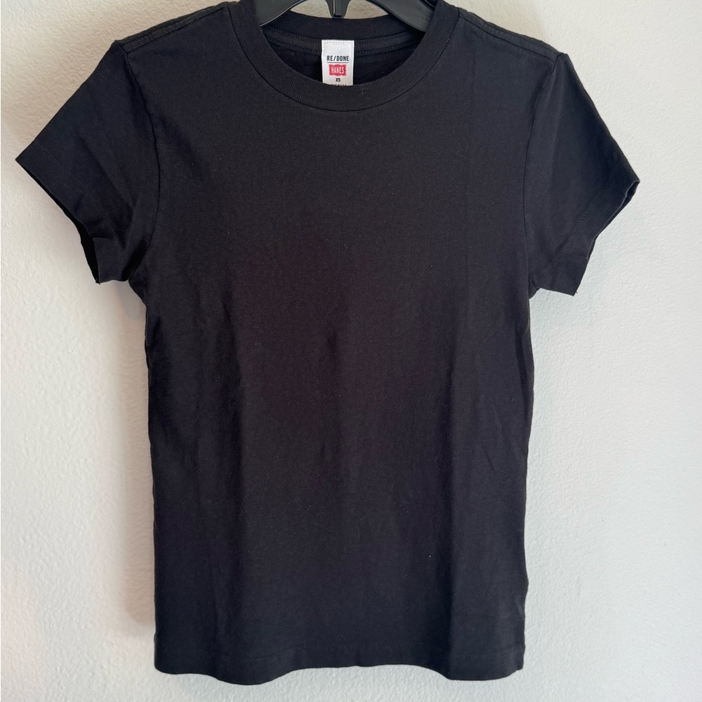 RE/DONE Slim Tee Washed Black - Picture 2 of 4